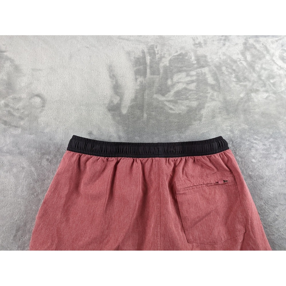 Burlebo Shorts Men Large Red Pink Lined Drawstring Stretch Athletic 7" Inseam - Picture 11 of 11